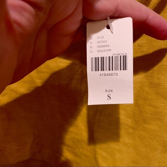 ANTHROPOLOGIE Asymmetrical Ruffle Top Gold NWT S - Picture 8 of 8